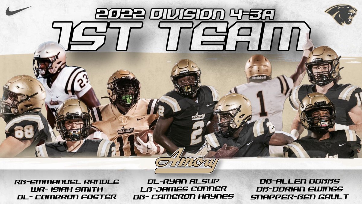 AmoryFB's tweet photo. Congrats to our 2022 Division 4-3A Super 22 &amp; 1st Team Selections 🦾🦾 https://t.co/xDUvZeVCOz