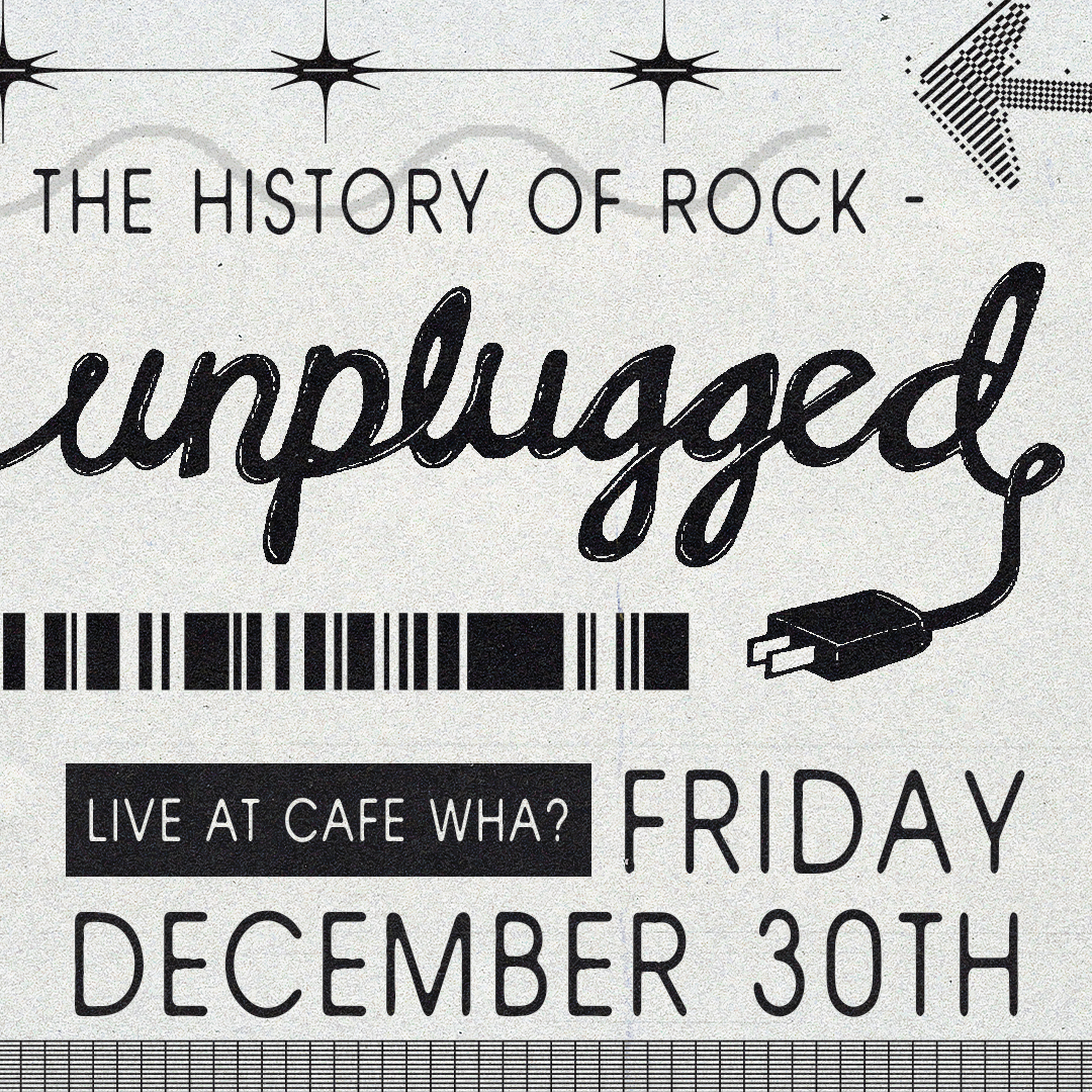 Just Announced! The History of Rock crew, some of NYC's finest musicians from all-star Broadway performances and legendary NYC rock bands, will take you through a history of rock music, this time, "unplugged." 🔌 

#historyofrock #rockmusic #acoustic #beatles #nirvana