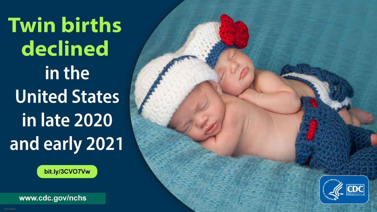 New NCHS report describes changes in the number and rate of twin births from 2019 to 2021 by month and year of birth, and by age and race and Hispanic origin of the mother bit.ly/3H368Ui