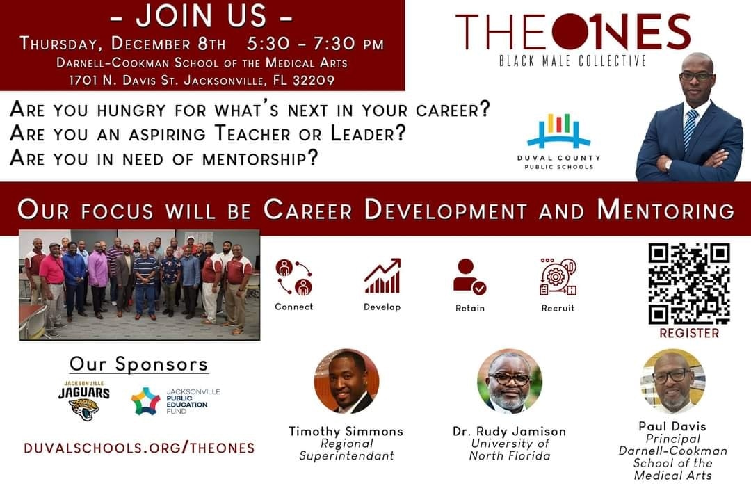 THE ONES Midyear Event Reminder:

Please make plans to join us on Thursday, December 8th @ 5:30 PM.

Use the link below to register.

dcps.qualtrics.com/jfe/form/SV_3f…

#TeamDuval #TheOnesJax #JPEF #JacksonvilleJaguars
