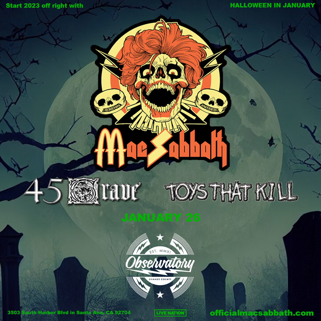 Tickets are on sale for <a href="/MacSabbath/">Mac Sabbath</a> in our main room with 45 Grave and Toys that Kill, right NOW! 
🎟️ bit.ly/3FqXPR4