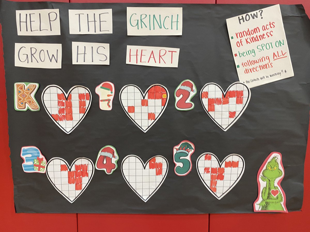 keirazarella's tweet photo. HELP THE GRINCH GROW HIS HEARTโฅ๏ธ I saw this in my Elementary PE teachers group on Facebook and just had to try it out! The reward for filling the heart is game of choice when we return from winter break!โ๏ธ๐ #PhysEd #peteacher #classroombehavior https://t.co/7kFP5bidkp