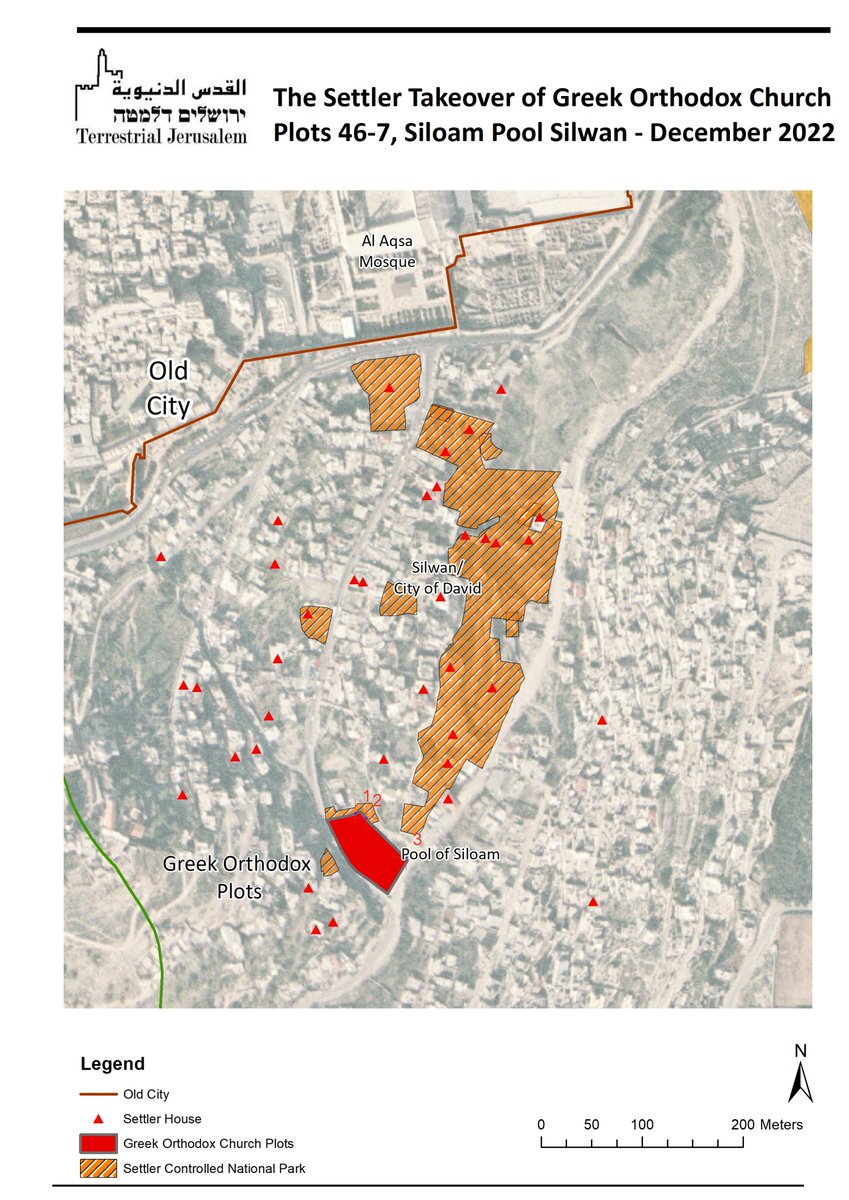 Thread 1/ Breaking and very important. We today learned that the Elad  settlers of Silwan intend to take possesion of a large plot of land (2  parcels, almost 1/2 dunam) strategically located