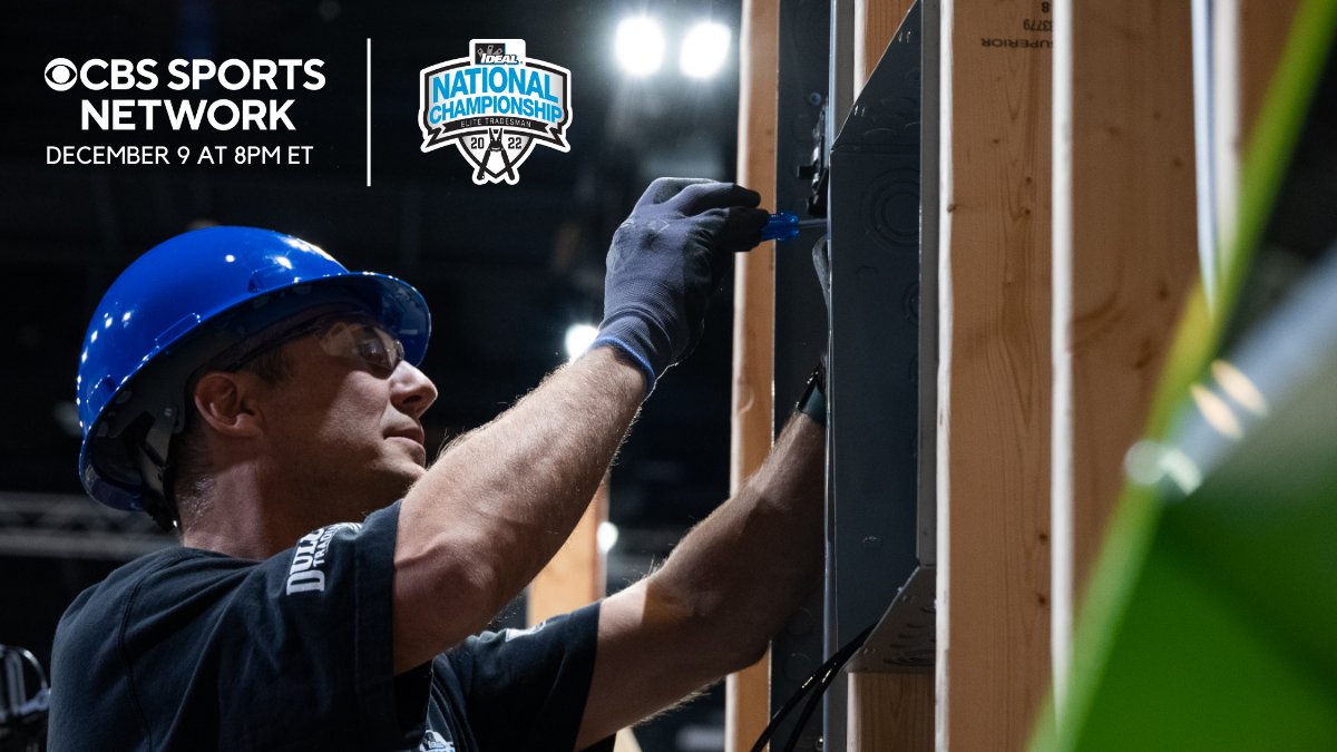IDEAL Electrical (@idealelectric_) on Twitter photo Experience all of the action from the #ETCS22 competition in the three-part special on <a href="/CBSSports/">CBS Sports</a>. Tune in on December 9 at 8PM ET to watch the highlights from the #IDEALNationalChampionship and see who took home the trophies. 🏆 Experience all of the action from the #ETCS22 competition in the three-part special on <a href="/CBSSports/">CBS Sports</a>. Tune in on December 9 at 8PM ET to watch the highlights from the #IDEALNationalChampionship and see who took home the trophies. 🏆