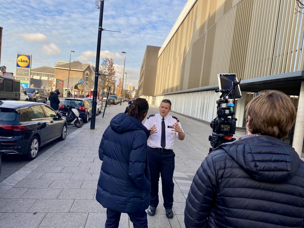 Thanks to <a href="/ShingiMararike/">Shingi Mararike</a> / <a href="/SkyNews/">Sky News</a> for spending time today in Croydon seeing how we have been working to build trust with the local community. It will be great to see the many great partners we work with getting recognition on national TV. <a href="/croydon_king/">AnthonyKingCroydon</a> <a href="/MPSCroydon/">South Area - Croydon MPS</a> <a href="/metpoliceuk/">Metropolitan Police</a>