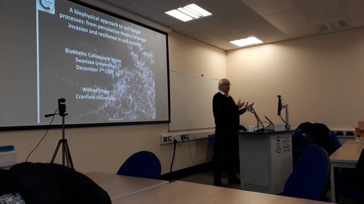 Geertje van Keulen (@drgvank) on Twitter photo Many thanks to <a href="/wilfred_otten/">Wilfred Otten</a> for a most interesting interdisciplinary talk in the <a href="/SwanseaBioMaths/">Swansea Centre for Biomathematics</a> colloquium series, going much beyond fungal biology and maths!
The next colloquium will be held the first Wed of Feb 2023, so have a good Xmas and New Years folks! Many thanks to <a href="/wilfred_otten/">Wilfred Otten</a> for a most interesting interdisciplinary talk in the <a href="/SwanseaBioMaths/">Swansea Centre for Biomathematics</a> colloquium series, going much beyond fungal biology and maths!
The next colloquium will be held the first Wed of Feb 2023, so have a good Xmas and New Years folks!