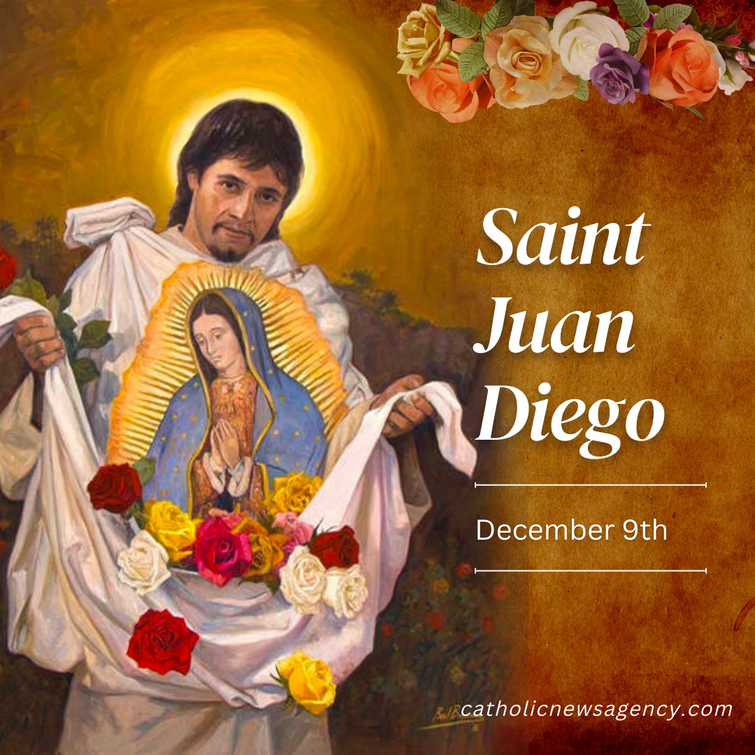 cnalive's tweet image. On Dec. 9, Roman Catholics celebrate St. Juan Diego, the indigenous Mexican Catholic convert whose encounter with the Virgin Mary began the Church&apos;s devotion to Our Lady of Guadalupe. bit.ly/3FwMVJC
