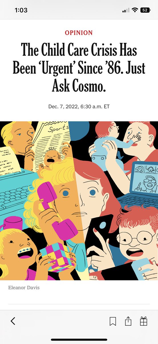 The #childcarecrisis is NOT new. It’s just been ignored for decades. @JessGrose continues to highlight the crisis. Working moms and women’s gifted labor (childcare) have been acceptable sacrificial offerings silently supporting economy stability. nytimes.com/2022/12/07/opi…