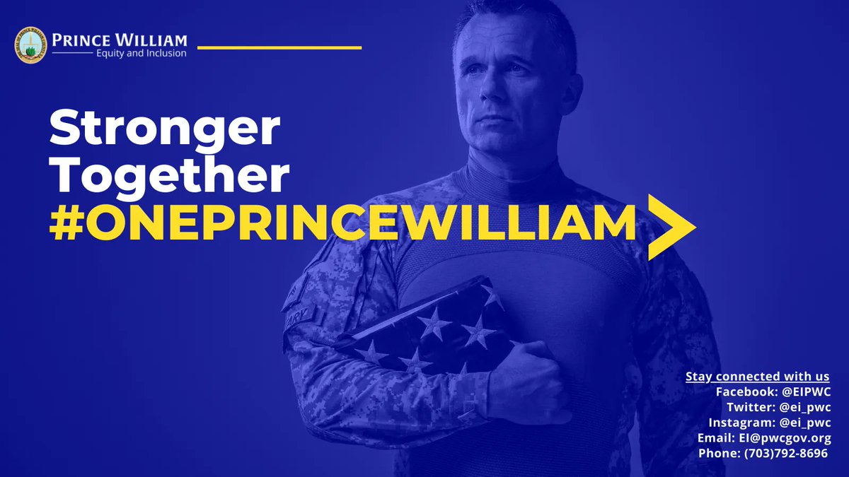 ei_pwc's tweet image. Did you know that veterans are and under-represented voice in Prince WIlliam County. buff.ly/3BeBCDg Sign up to become a Community Partner In Equity & Inclusion. This group of partners advocates for under-represented voices in Prince William County. #princewilliamstrong