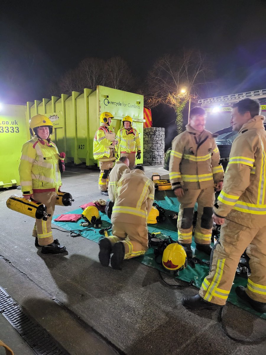 Elephant yard, library road Kendal 9 pump exercise looking at major incidents 36 breathing apparatus wearer's over a 4 hour incident, big thanks to all involved.
