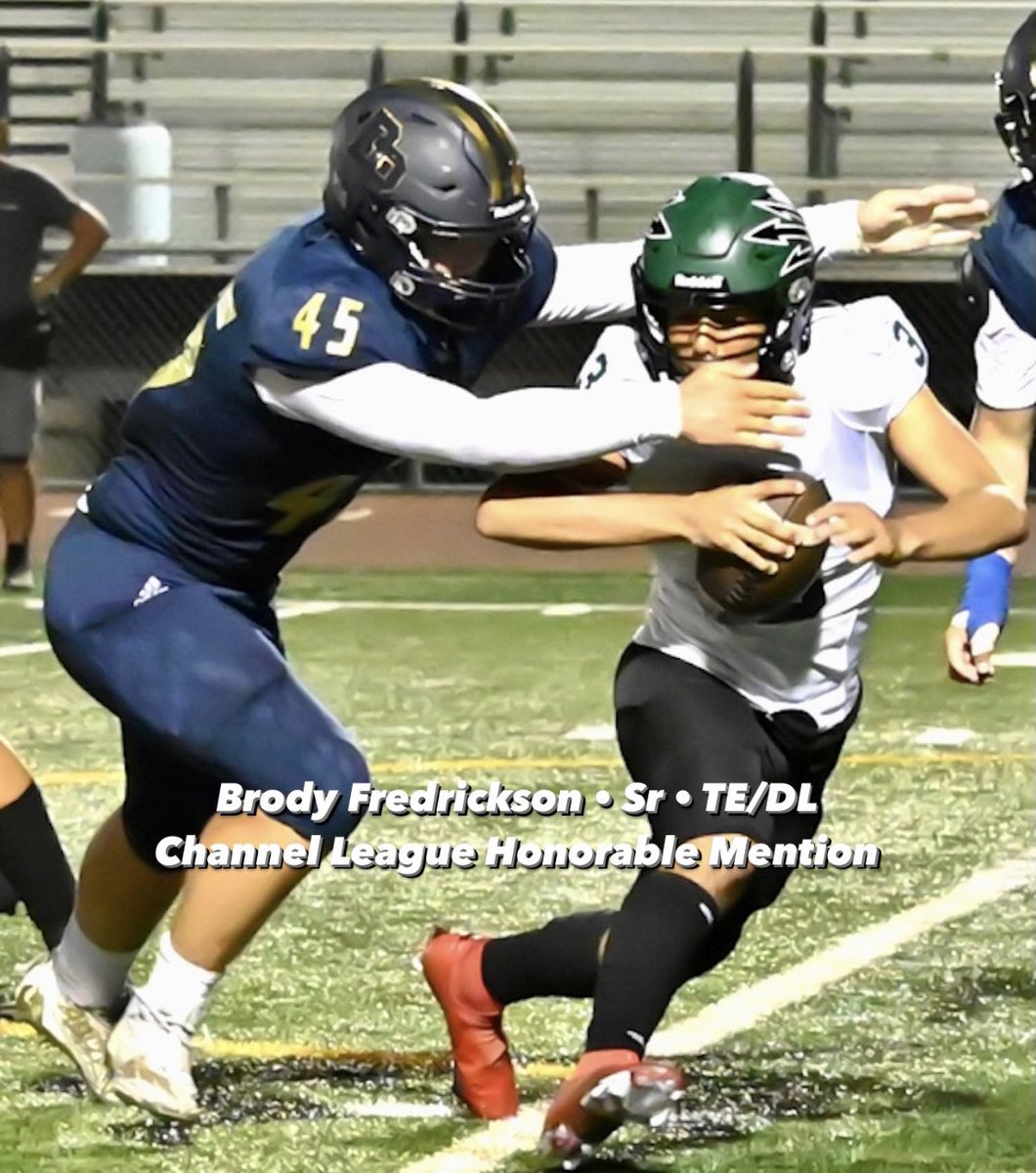 FootballDphs's tweet photo. Brody Fredrickson • Sr • TE/DL
Channel League Honorable Mention #WeAreDP https://t.co/z3XOSmeiKb