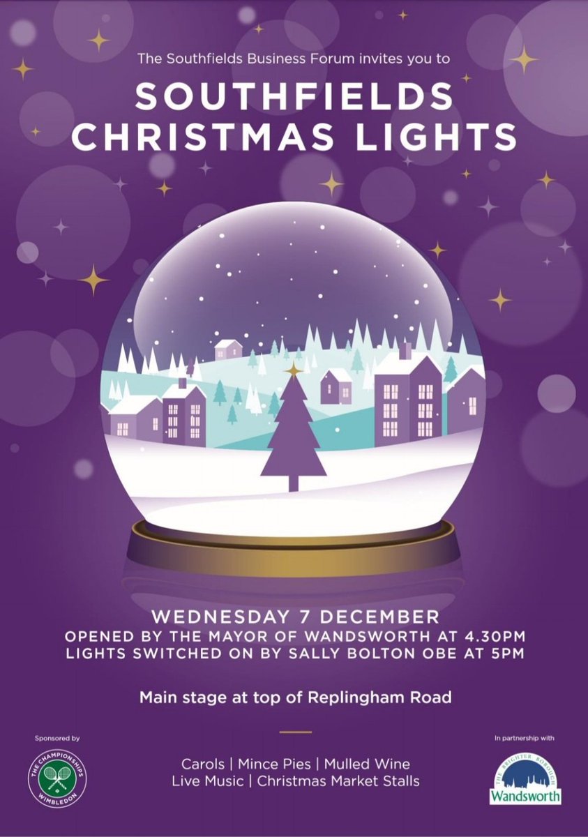 Fantastic start to Christmas with the switching on of the Southfields lights - Thank you Mr Mayor of  Wandsworth, our amazingly talented local schools &amp; the All England Lawn Tennis Club for their sponsorship!