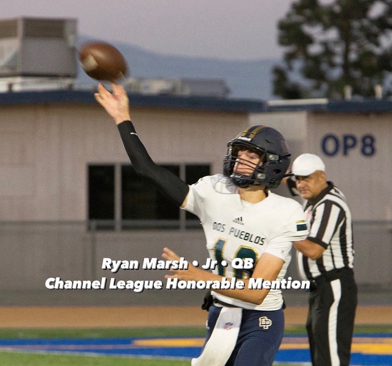 FootballDphs's tweet photo. @Ryan_marsh_805 • Jr • QB
Channel League Honorable Mention #WeAreDP https://t.co/5AQ6mvZNkW