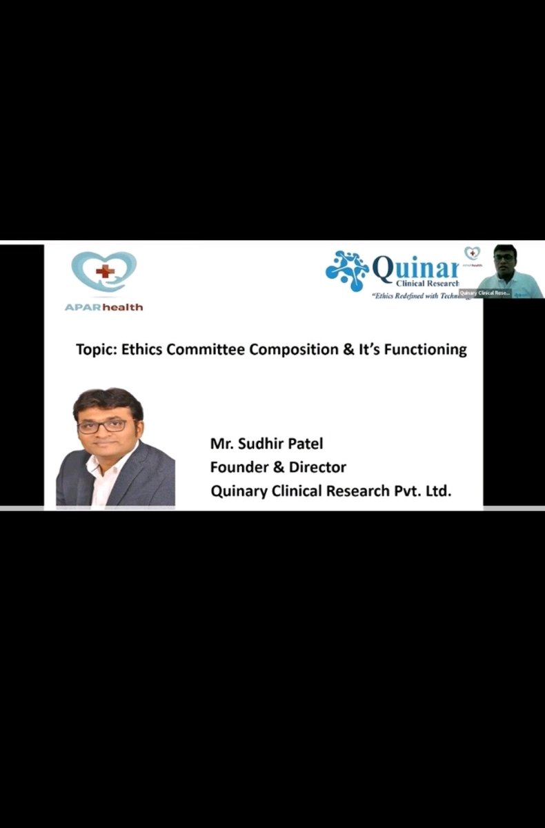 Thank you Sudhir Patel for a wonderful session for our students in the advanced certification course for Clinical Research.

The indepth knowledge and hands on experience will be most helpful to them.

#clinicalresearch #bioethics #ethicscommittee #skilling