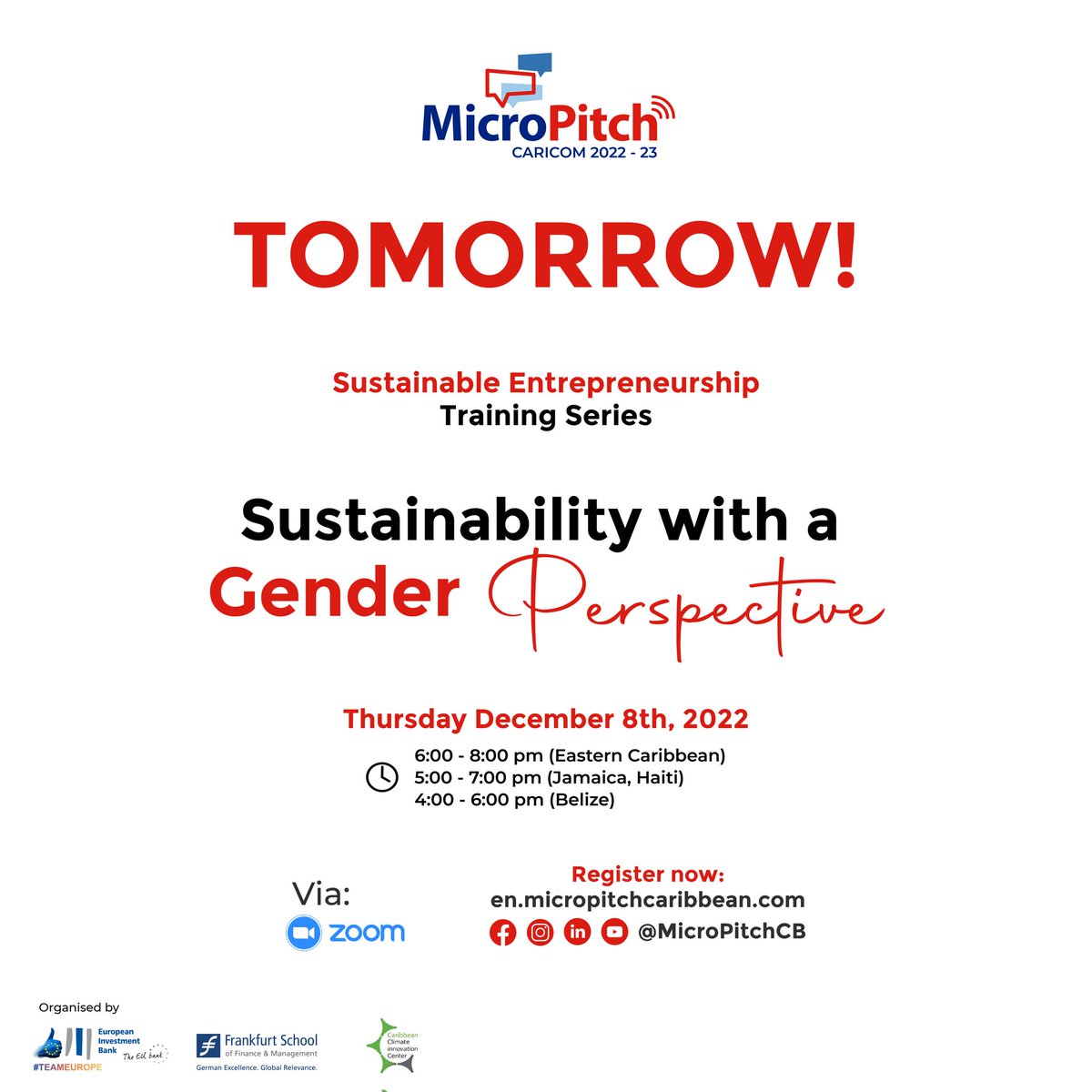 Do you want to know why it’s important to include a Gender Perspective in your business? Attend the MicroPitch Training on December 8th (in English) 🙌🏻

Register at en.micropitchcaribbean.com