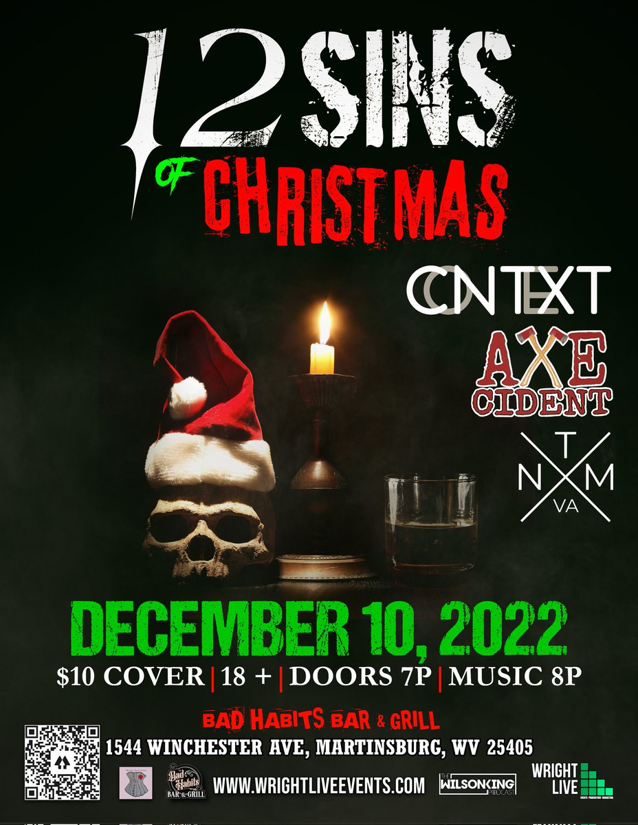WrightLive2's tweet photo. Saturday 
#WrightLive #livemusic #12sins #martinsburg https://t.co/MobQVsAEXJ