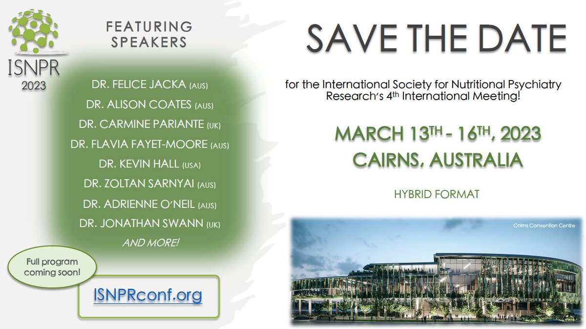 ISNPR (@_isnpr) on Twitter photo Did you hear? We've announced the first of our fantastic speaker line-up for #ISNPR2023! @FeliceJacka, <a href="/AlisonCoates1/">Alison Coates</a>, @ParianteLab, <a href="/drflavs/">Dr Fláv (Flávia Fayet-Moore)</a>, <a href="/ZSarnyai/">Zoltan Sarnyai</a>, @DrAdrienneOneil, and more! Don't miss out - early-bird registration open soon, visit ISNPRconf.org for details! Did you hear? We've announced the first of our fantastic speaker line-up for #ISNPR2023! @FeliceJacka, <a href="/AlisonCoates1/">Alison Coates</a>, @ParianteLab, <a href="/drflavs/">Dr Fláv (Flávia Fayet-Moore)</a>, <a href="/ZSarnyai/">Zoltan Sarnyai</a>, @DrAdrienneOneil, and more! Don't miss out - early-bird registration open soon, visit ISNPRconf.org for details!