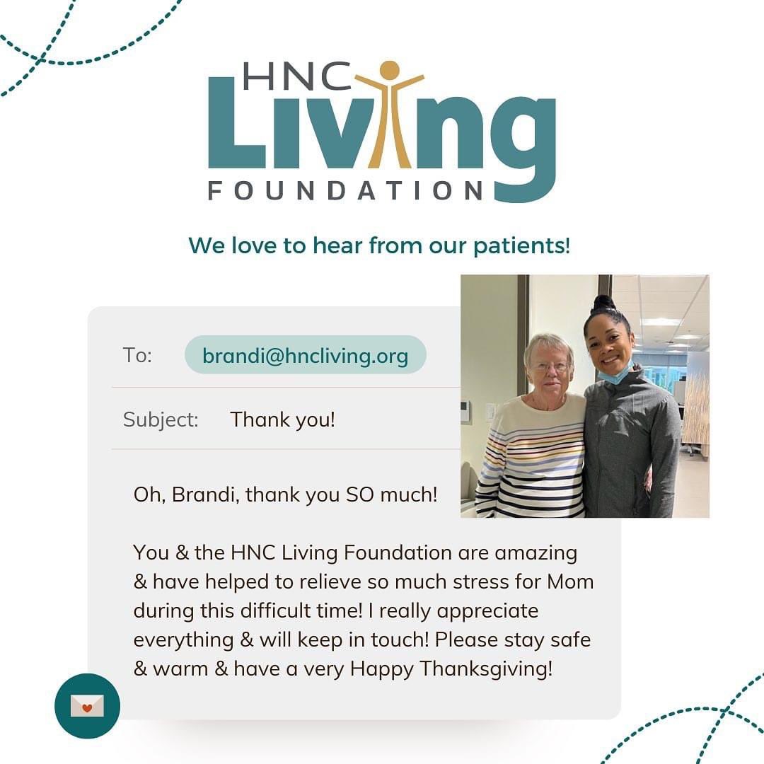 HNCLiving's tweet photo. Notes like this are a reminder that HNC Living Foundation provides so much relief for the patients we serve AND their caregivers. We love being able to pass along their gratitude to all our supporters! Thank you! https://t.co/LKN6Qtyfzb