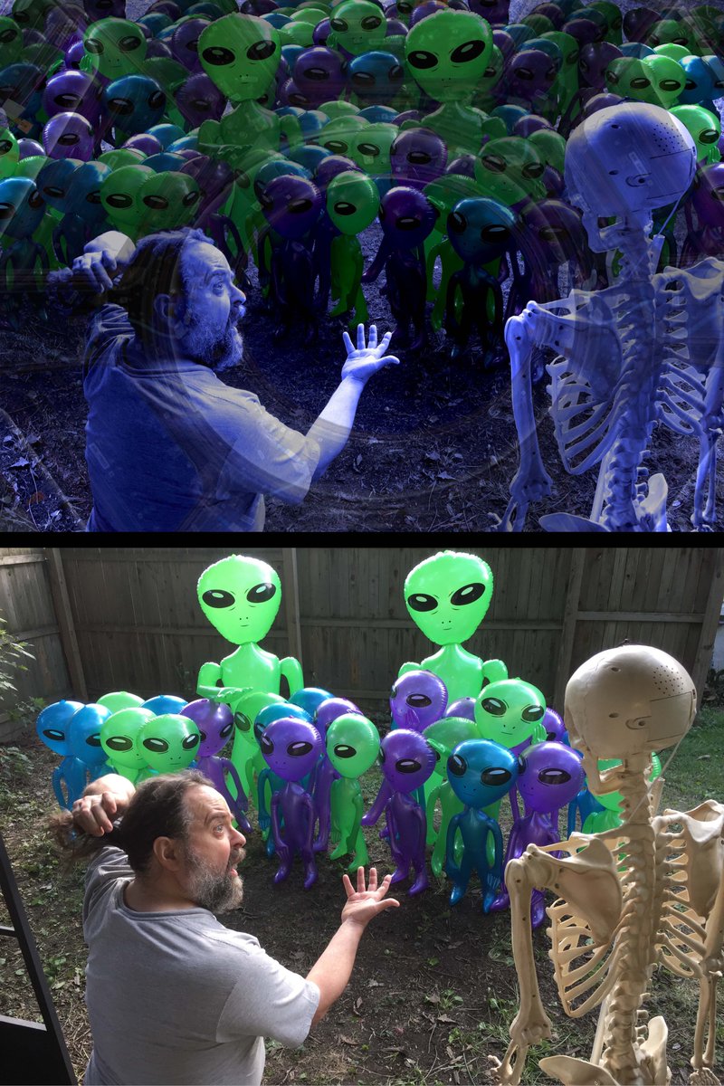 BJLG's tweet photo. Behind-the-Scenes continue with digitally multiplying Aliens!

#DailyNog REDUX "25 Years After" Part 78
#skeleton #UFO #aliens #Area51 #conspiracy #interdimensional #behindthescenes #makingof #photoshop https://t.co/WNZte1uoR9