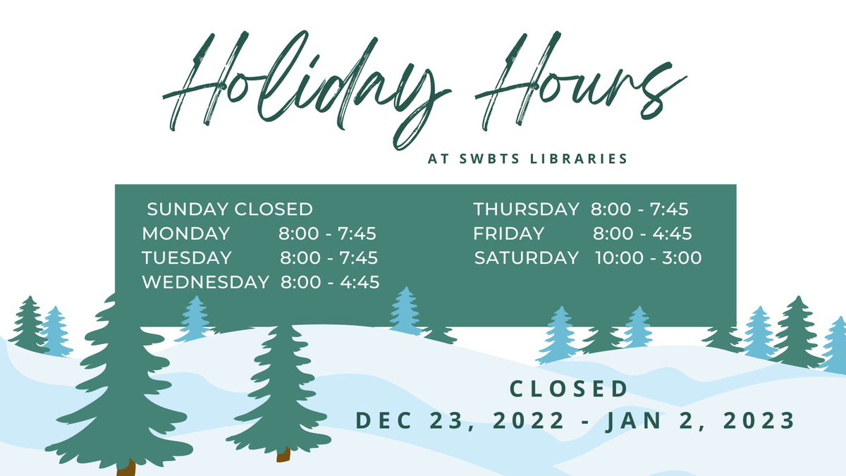SWBTS Libraries (@swbtslibraries) on Twitter photo 