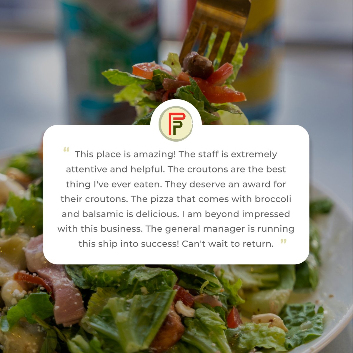 Our food speaks for itself. Thank you Savana M. for your kind words, we love hearing from you!