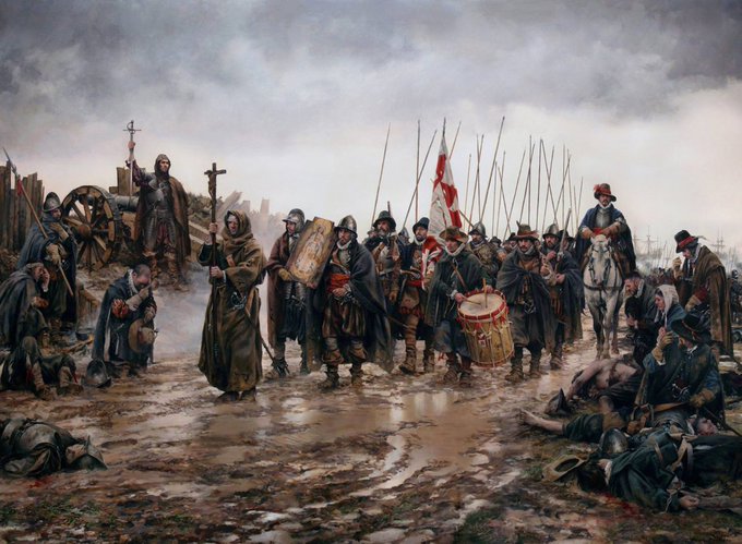 En la noche del 7 al 8 de diciembre de 1585, las aguas que inundaban los alrededores del montecillo de Empel se helaron y permitieron a los hombres del Tercio Viejo de Zamora comandados por Francisco Arias de Bobadilla, escapar a una más que segura muerte. (Sigue)