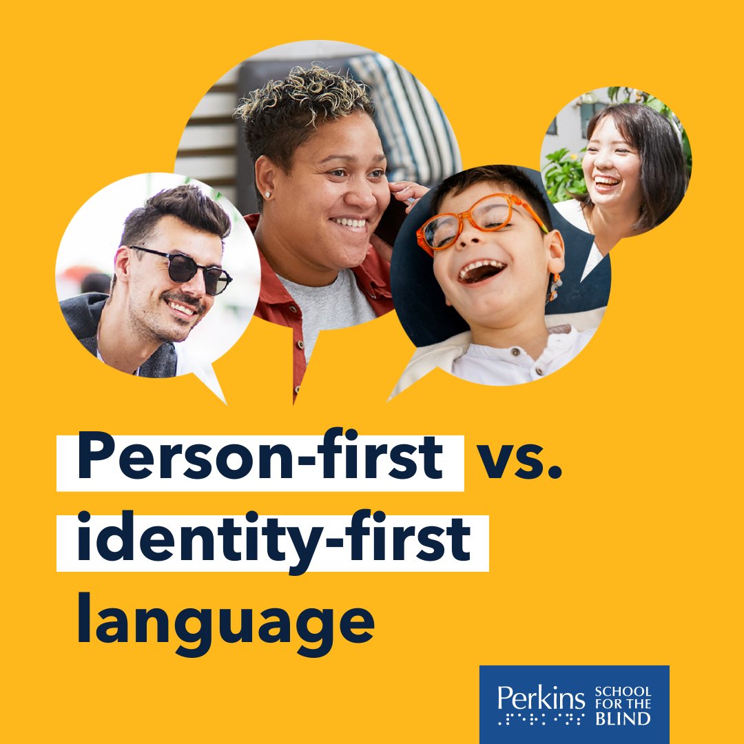 PerkinsVision's tweet image. You may have seen the terms #PersonFirstLanguage and #IdentityFirstLanguage on social media in relation to describing disability. We’re here to break down what they mean, the difference between the two, and when to use each type.
#PersonFirst #IdentityFirst #DisabilityAdvocacy
