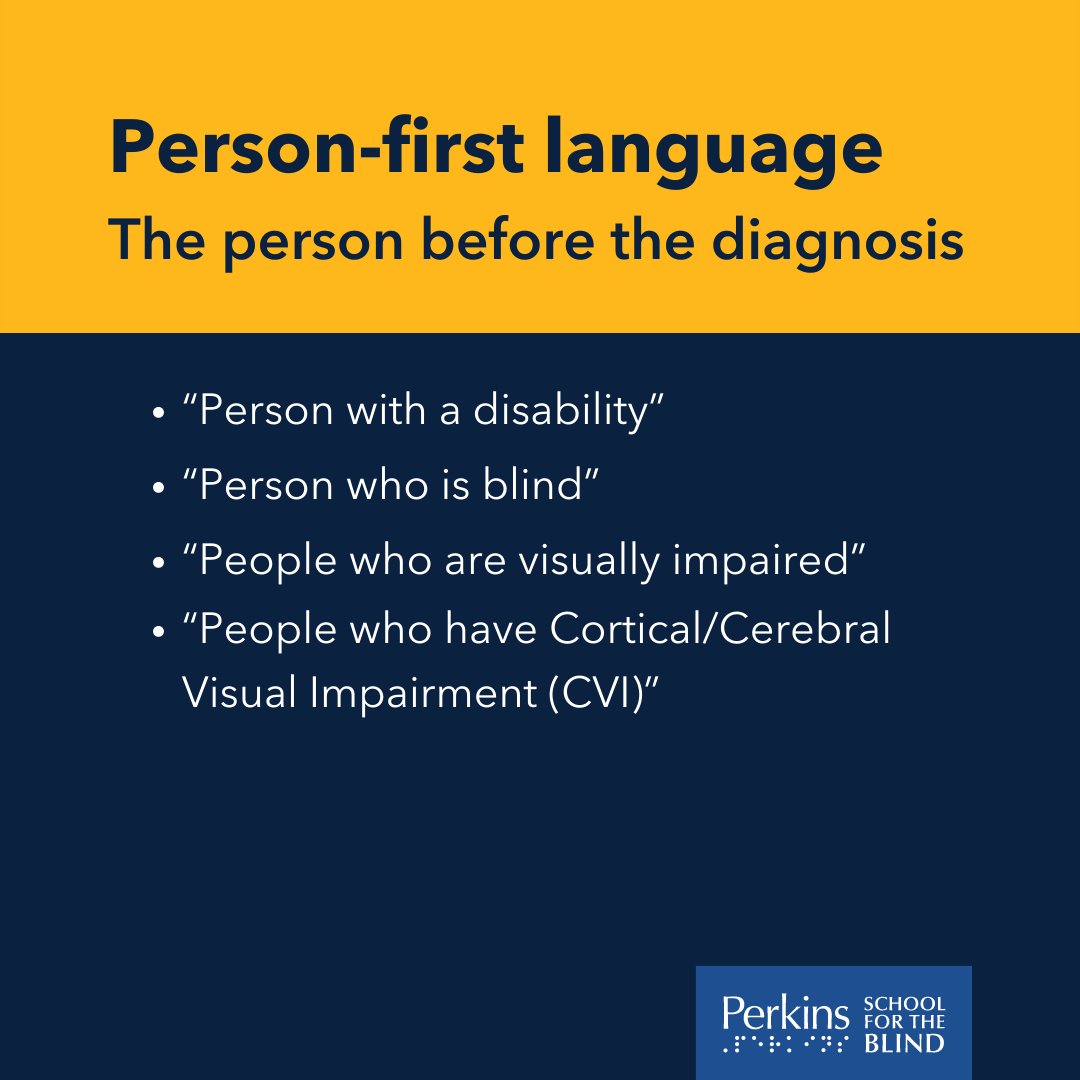 PerkinsVision's tweet image. You may have seen the terms #PersonFirstLanguage and #IdentityFirstLanguage on social media in relation to describing disability. We’re here to break down what they mean, the difference between the two, and when to use each type.
#PersonFirst #IdentityFirst #DisabilityAdvocacy