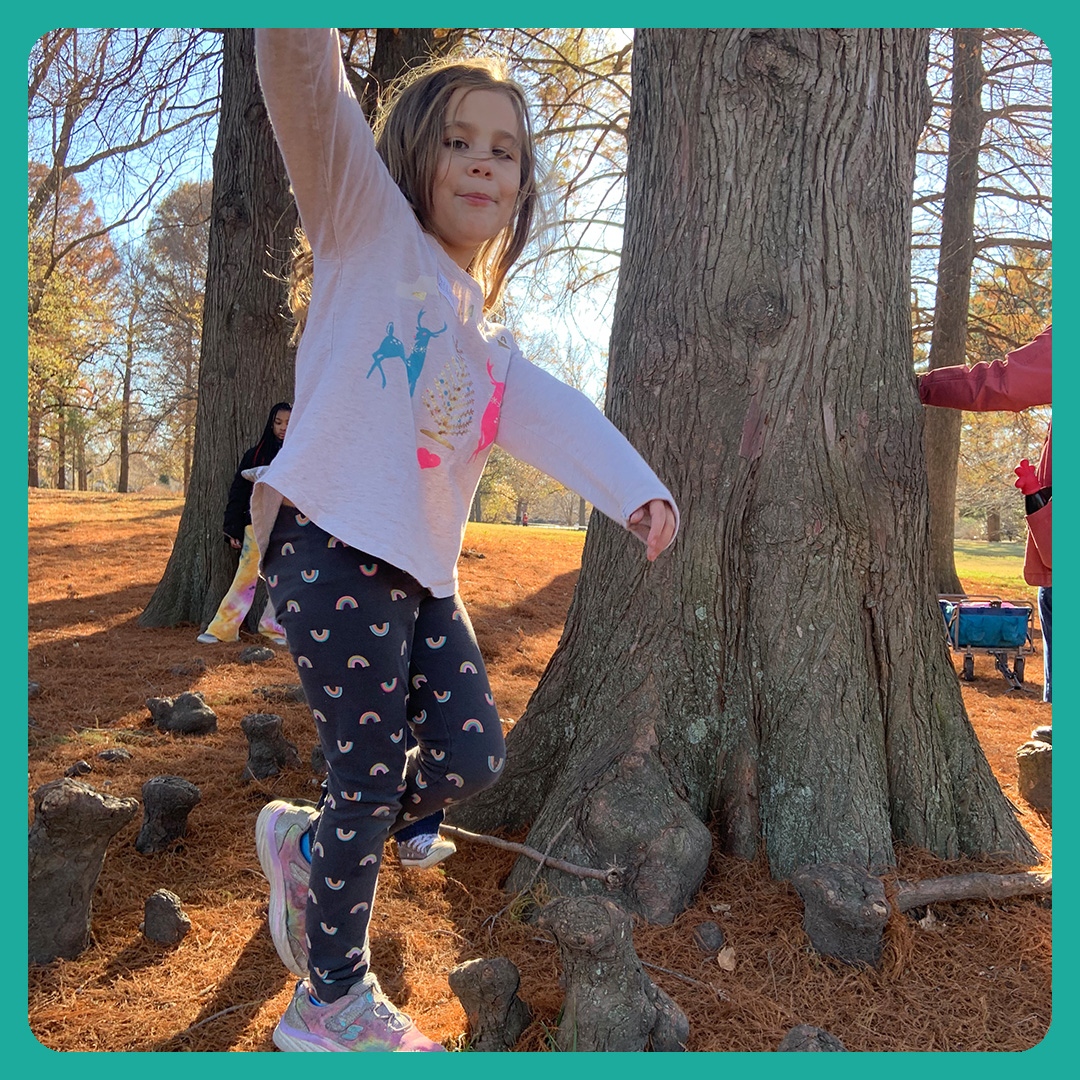 Have you been to Tree’s Knees? 
One of our fav places to explore during camp, especially to play The Floor is Lava!🌋