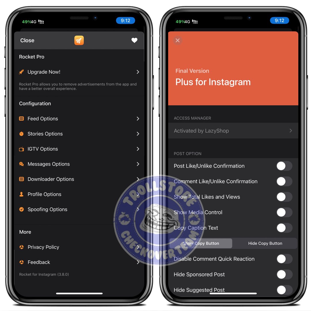 trollstore2's tweet image. #InstagramTrollStore
◀️اصدار 262.0
🔀مدموج مع
❇️Rocket
❇️Plus for Instagram

مكركة + تم إزالة الاعلانات✅

⬇️للتثبيت على النسخة الرسمية
up4files.net/4r9tlnay7yz3/I… 
⬇️نسخة مكرره
up4files.net/qu6whbumpstr/I…

#Troll_App
TM|@check0ver  
#jailbreak