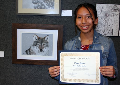 Grey Wolf in Winter: Elena Lucero Teen 13-18, Second Place Works on Paper Previous Exhibitor; Garden &amp; Arts Center Venue: Lubbock dlvr.it/Sf0cKt