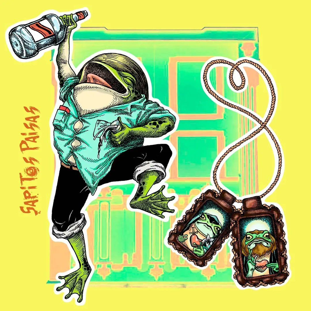 Fade_Lasu's tweet photo. Ilustraciones de sapitos paisas! Con todo el amor del mundo 💖🤩
#illustration #art #frogs #draw #lovw #medellin https://t.co/XzOOqcsmtb