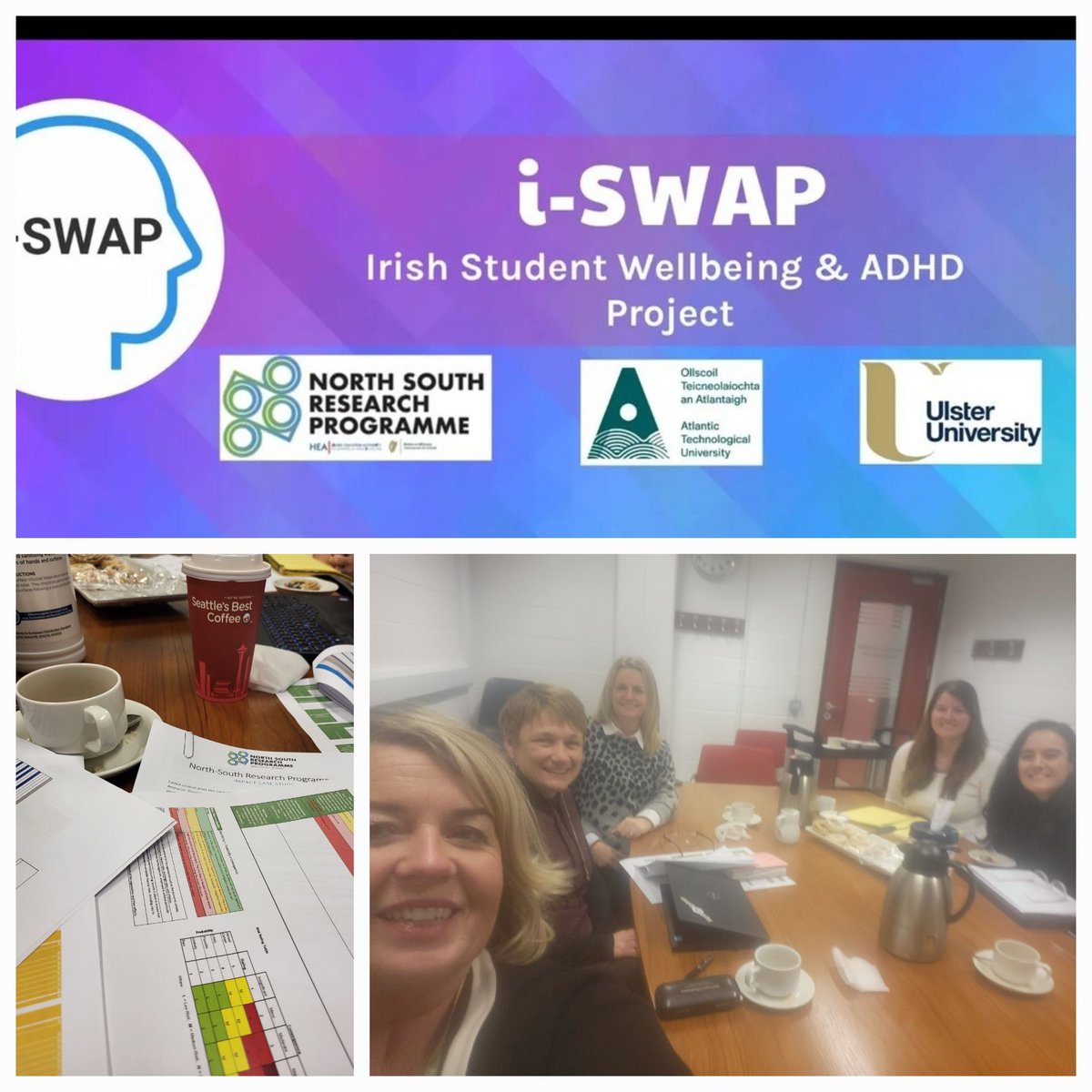 LouiseMcB_lyit's tweet photo. I-SWAP research project meeting today...@spit_project @Natasha39194826 @McLaffertyMT @drelainemurray @atu_ie @UlsterUni @ATUDonegal_ @H Q1 ✔️ already & progress report time! #research #MentalHealthMatters #ADHD https://t.co/dvjpsjFFQC