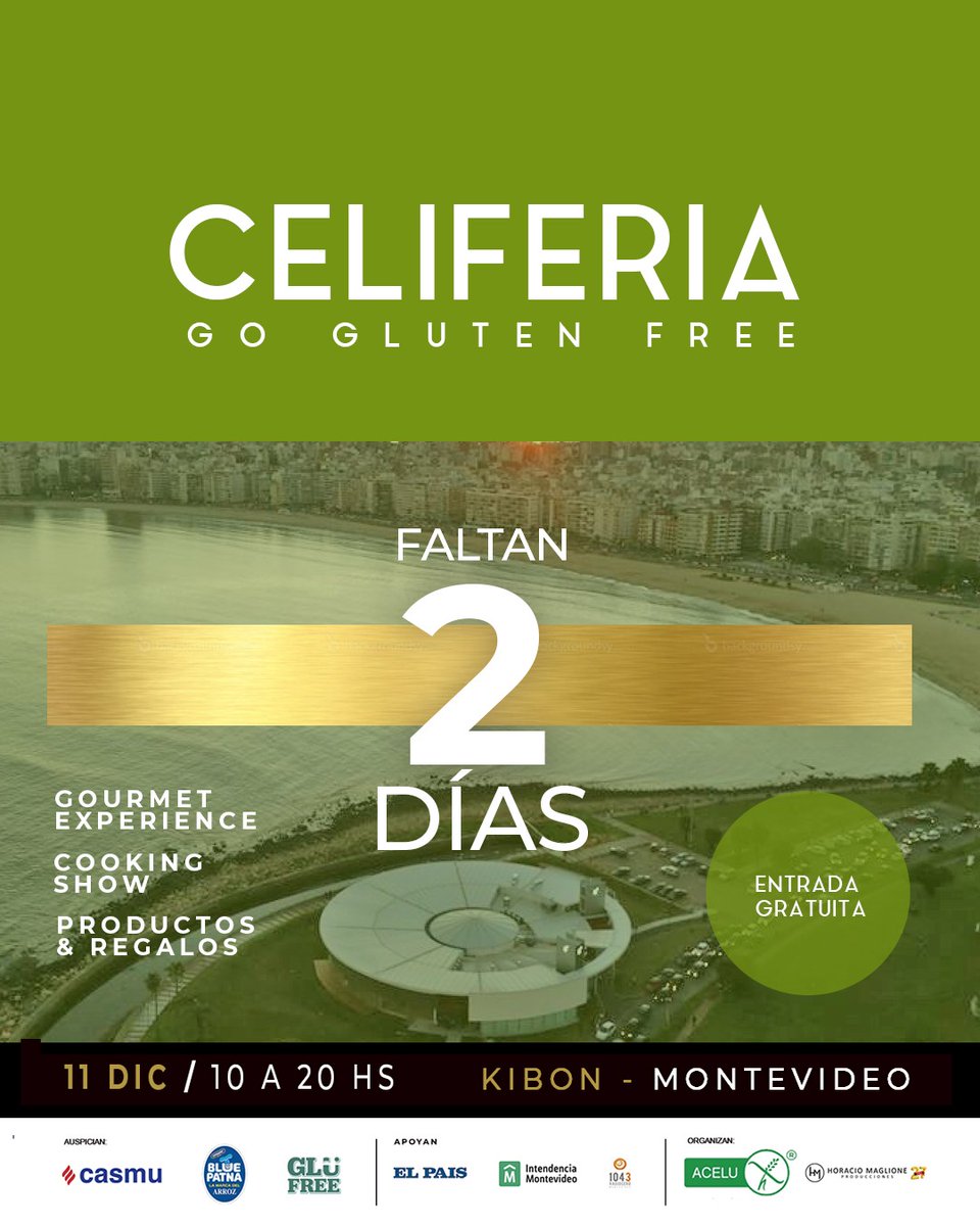 FALTAN SOLO 2 DIAS
PARA LA EXPERIENCIA CELIFERIA GO GLUTEN FREE 💥💥💥

Un amplio espacio gastronómico “gluten free” con múltiples opciones para almorzar y merendar, además de actividades recreativas, charlas de especialistas, animaciones.

Entrada gratuita✔✔✔