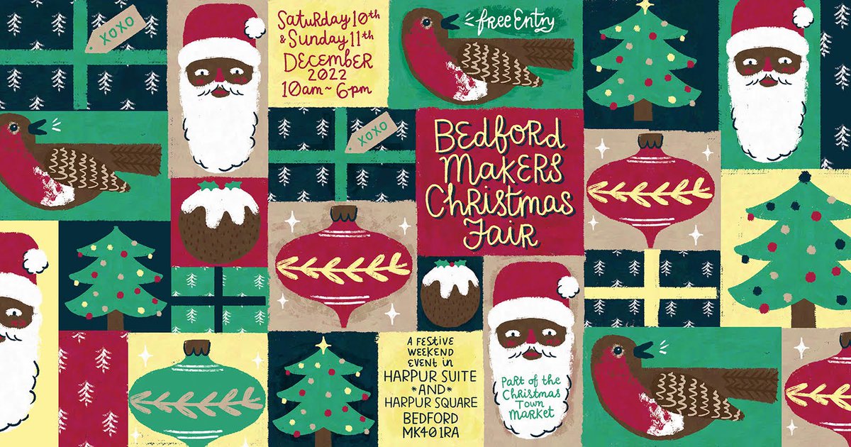 JOIN ME - THIS W/E @ Bedford Makers Christmas Fair: Harpur Suite, Corn Exchange, #Bedford. 10th-11th Dec 10am - 6pm 

Don't miss my FINAL market of 2022!Your last chance to purchase in person &amp; avoid postage costs. 

#thisweekend #bedfordmakerschristmasfair #madeinbedford