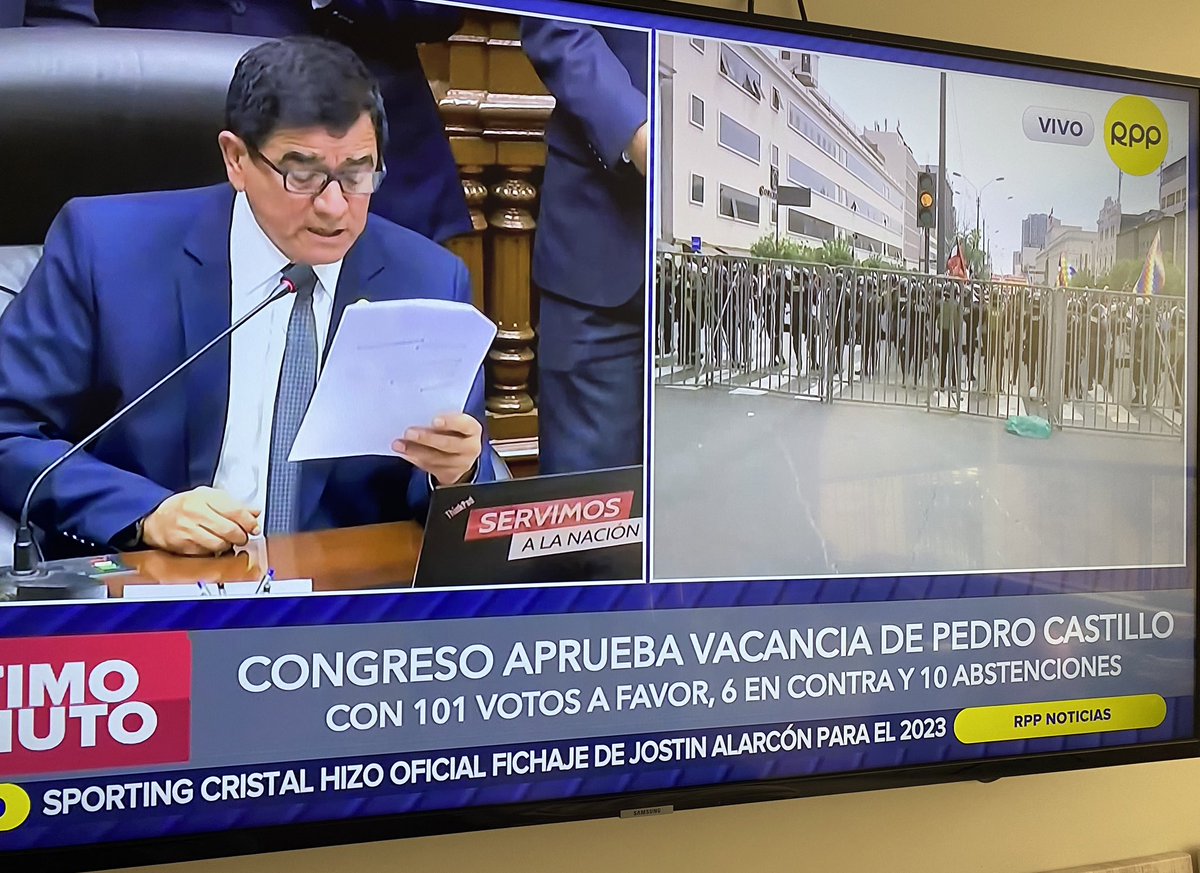 GRANDE PERÚ. Se hizo acción sobre el accionar del expresidente golpista <a href="/PedroCastilloTe/">Pedro Castillo Terrones</a>  Nos queda mucho por hacer pero este ha sido un gran paso. Te amo Perú ♥️