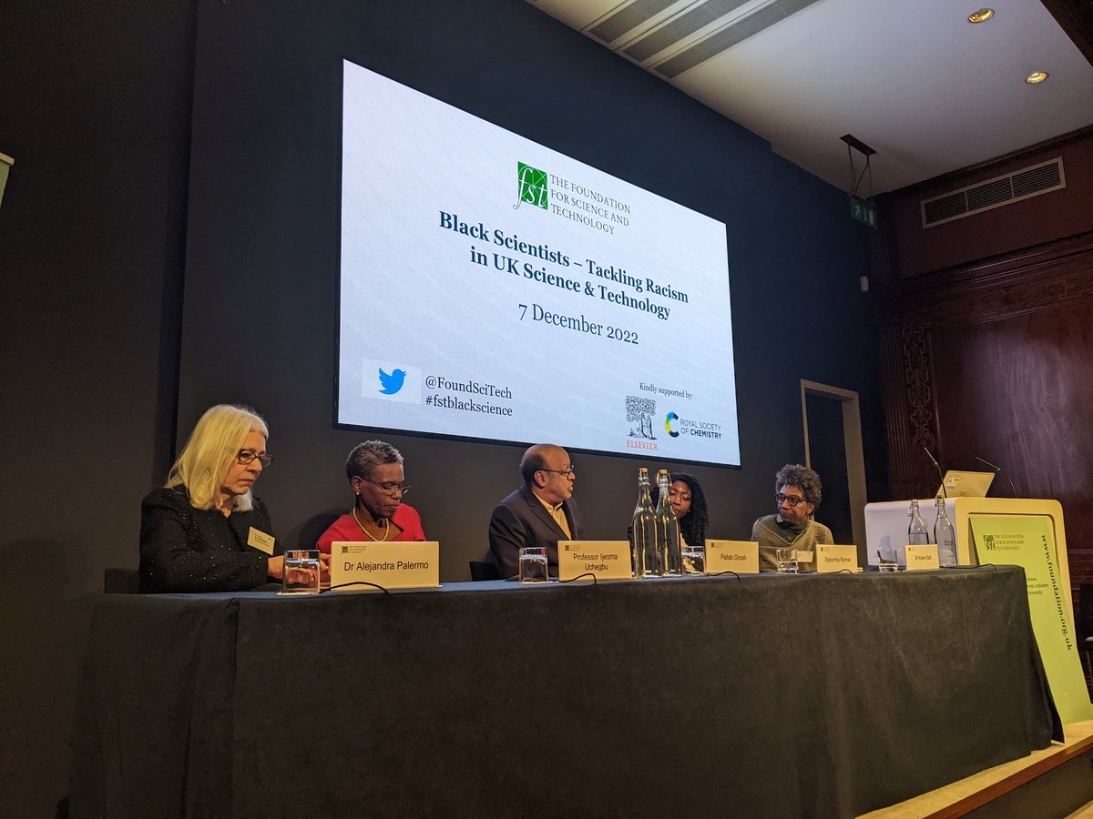 FoundSciTech's tweet photo. It's now time to answer your questions. 
The panel today is chaired by BBC Science Correspondent, Pallab Ghosh, @BBCPallab.

#fstblackscience https://t.co/04rohbwKRp