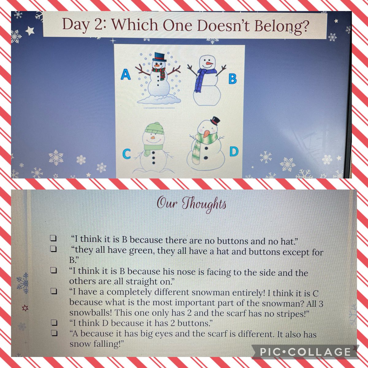 Oops! I forgot to post yesterday but day 2 of the math challenges was another success! These Vikings had a lot to say about which one did not belong ⛄️ <a href="/tvdsbmathk8/">tvdsbmath</a> <a href="/WOlson33/">Wendy Olson</a>