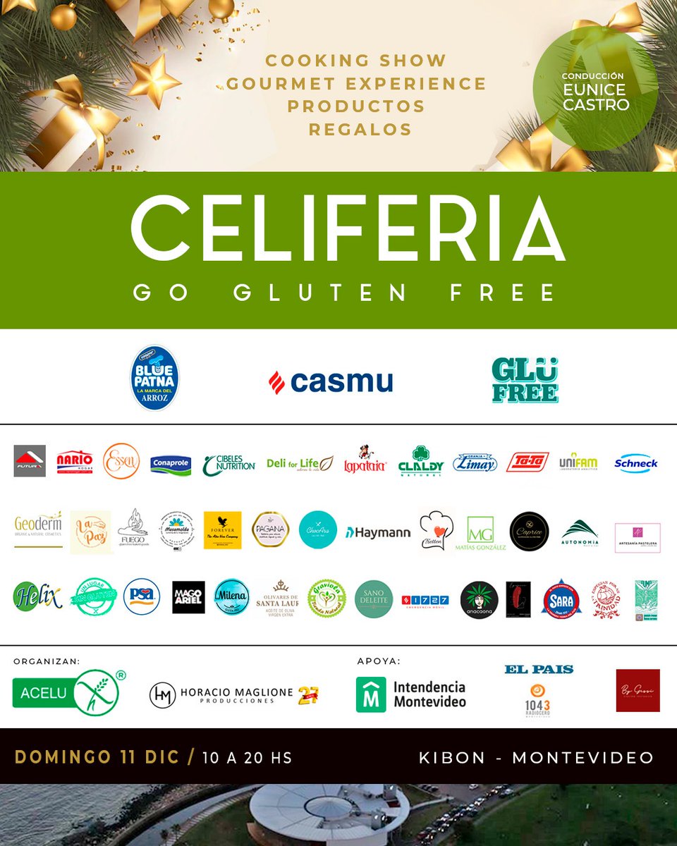 HOY DOMINGO 11 TE INVITAMOS A VIVIR  LA EXPERIENCIA CELIFERIA GO GLUTEN FREE 🎄🎄🎄

Domingo 11 de diciembre - de 10 a 20 horas
Kibon - Rambla República del Perú y Rambla Charles de Gaulle

Entrada gratuita ✔✔✔

acelu.org