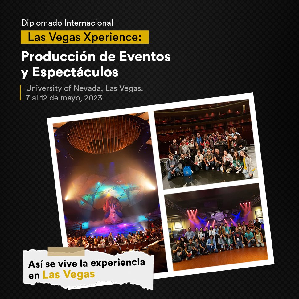 Vive una gran experiencia e inscríbete en nuestro diplomado: Producción de Eventos y Espectáculos Las Vegas con certificado expedido por #UniversityOfNevadaLasVegas (UNLV) con validez internacional. ✨

👉 ¡Haz clic aquí para conocer todos los detalles!
my.mtr.cool/yyfngttsvt