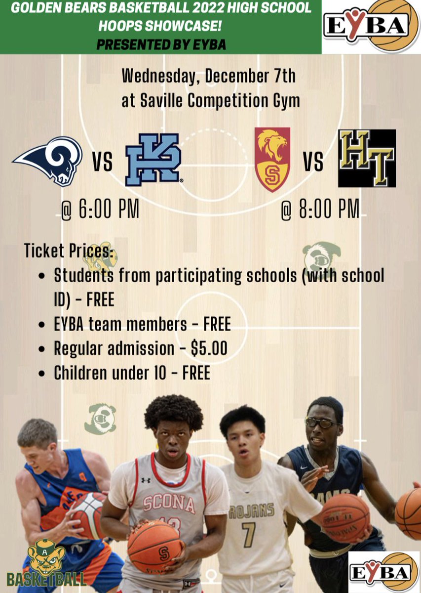 UofABearsBball's tweet photo. Today's the Day! Two awesome games tonight at Saville between some of the best high school teams in the city! 

Get here EARLY to support your school! https://t.co/RGWdCTljJR