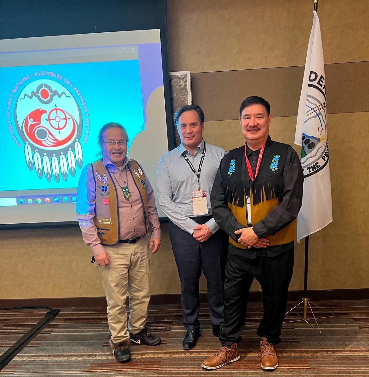 KeithHenryMetis's tweet photo. Thank you Dene National Chief Gerald Antoine and James Marlowe for leadership to support #indigenous tourism in Canada today at @AFN_Updates Special Chiefs Meeting

#DestinationIndigenous
#originaloriginal 
#tourism
#reconciliationinaction

@ITAC_Corporate https://t.co/MisHTdMOnf