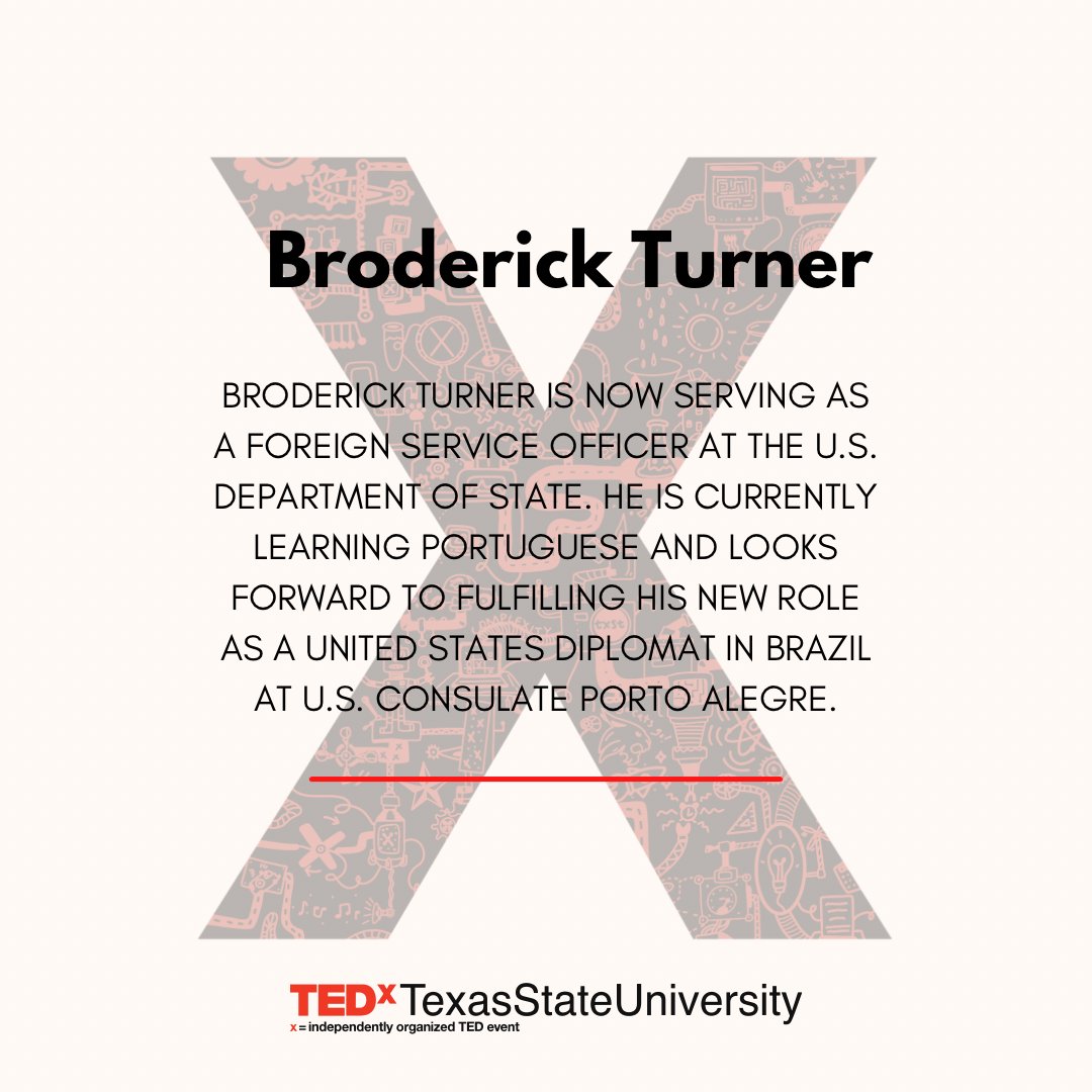 TEDxTxStateU's tweet image. Here’s some new things about our 2023 speaker, Broderick! Grab your tickets before it’s too late. #CompleXstate #TXSTCompleX #TXST #TEDxtalks
