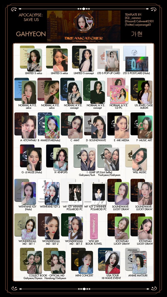 DREAMCATCHER Apocalypse : Save Us member template for Yoohyeon