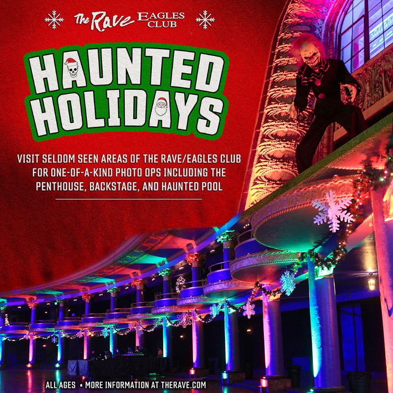 therave's tweet photo. THIS SATURDAY! Travel from The Penthouse to The Haunted Pool during our Haunted Holidays Experience. This self-guided tour features seldom-seen areas and dozens of photo-ops!

Tickets are available online &amp; at the Box Office!