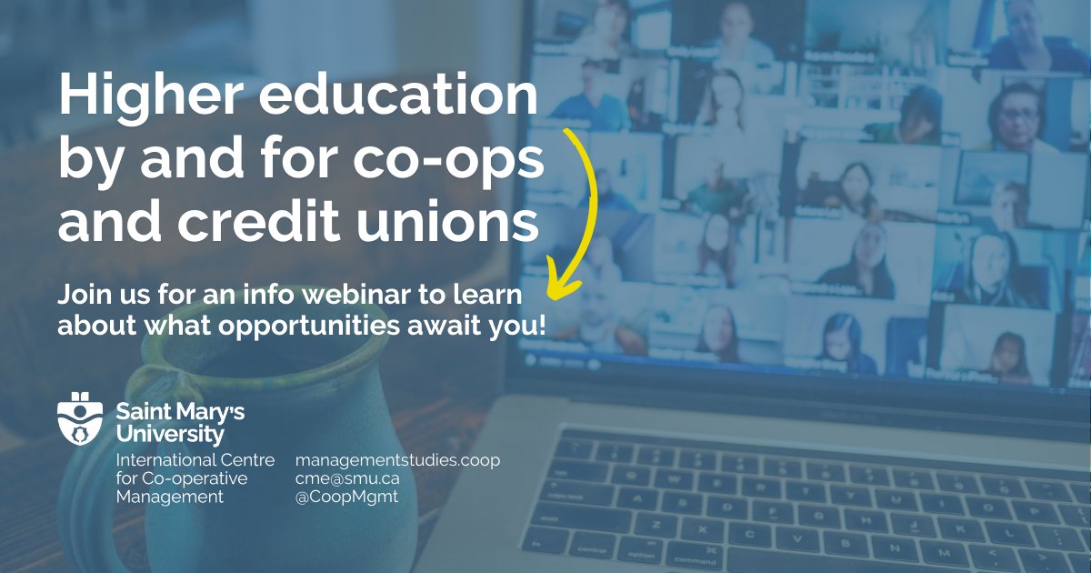 CoopMgmt's tweet photo. 🤝Excel in #coop & #creditunion #management
📖From online part-time degrees to in-person & online short courses, we offer something for every #cooperator
🌱Join us Dec 13, 11-12 EST for a #webinar to learn more https://t.co/P8Ru2j584b
#Principle5 #CoopEducation #WeAreCoops https://t.co/Ei6dr8KSVD
