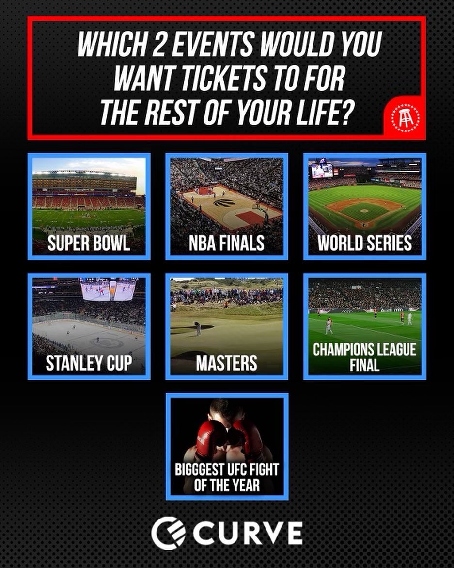 Barstool Sports on Twitter "Which two events would you want tickets to