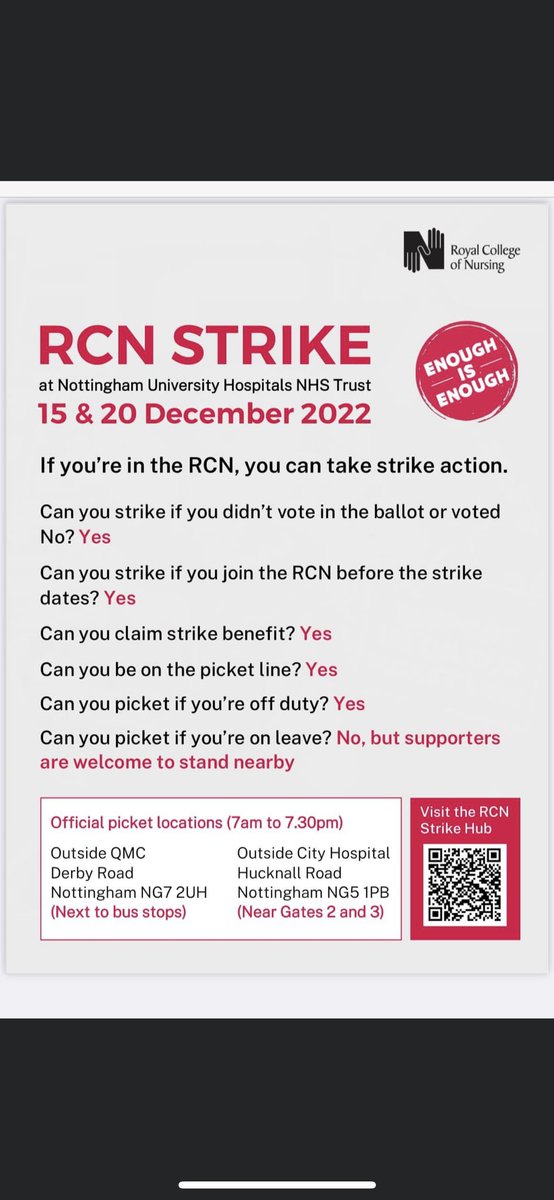 #EnoughIsEnough #RCN #FairPayforNursing #safestaffinglevels <a href="/theRCN/">The RCN</a> Support nurses in their strike action because enough is enough! This is not just about pay it’s about saving our NHS and protecting our staff and patients. #standtogetherwithnurses