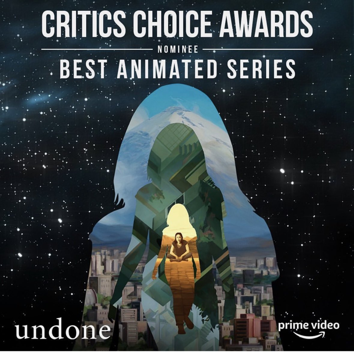 Undone is nominated for a Critics Choice Award for best animated series 🙌🏽🙌🏽🖤🖤🖤 Congrats to our whole cast &amp; crew, so very proud of this amazing show!!! Thank you <a href="/CriticsChoice/">Critics Choice Awards</a> for recognizing us &amp; congrats to the rest of the nominees!!! #undone #UNDONEonPrime @AmazonStudios