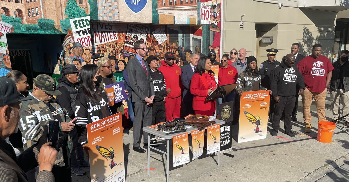 RommelConclara's tweet photo. @LondonBreed and other SF officials joins Fil-Am Rudy Corpus in publicizing 10th annual United Playaz gun buy back event this Saturday. $100 = handguns $200 = assault weapons. No questions asked. #GunControlNow https://t.co/xWqDWNyqol